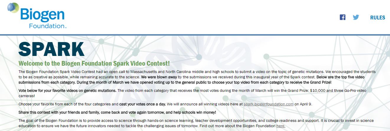 Biogen Foundation Spark Video Contest