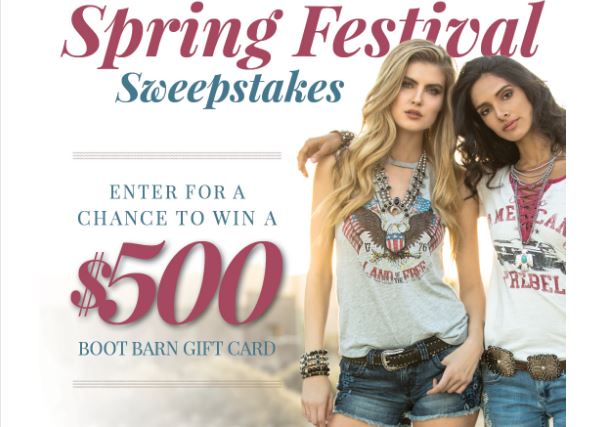 Bootbarn Spring Festival Sweepstakes
