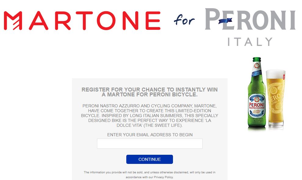 Martone for Peroni Instant Win Game