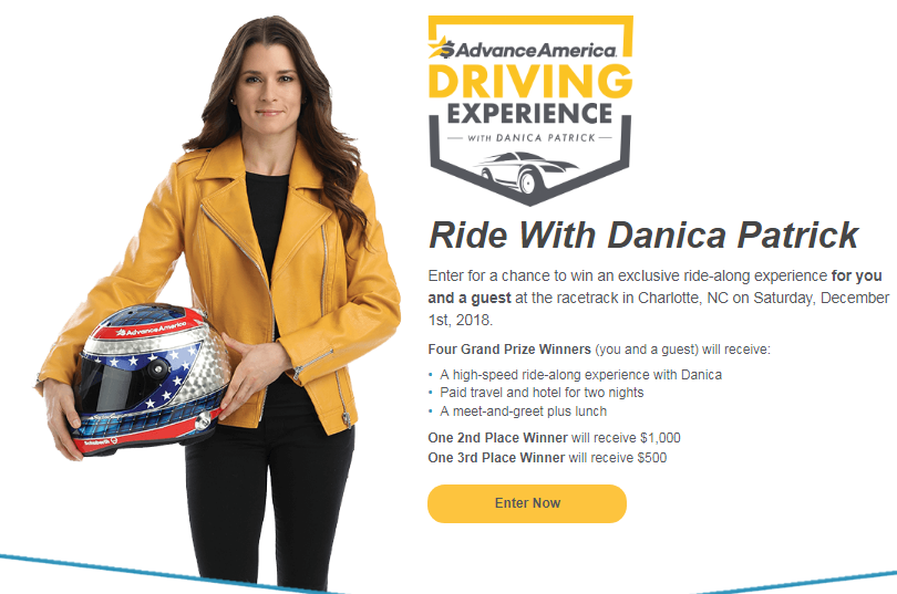 Advance America Driving Experience with Danica Patrick Sweepstakes