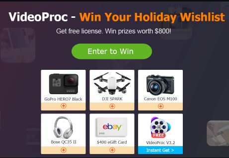 VideoProc Win Your Holiday Wish List Sweepstakes